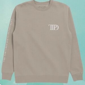 Official Taylor Swift TTPD Beige Crewneck Sweatshirt